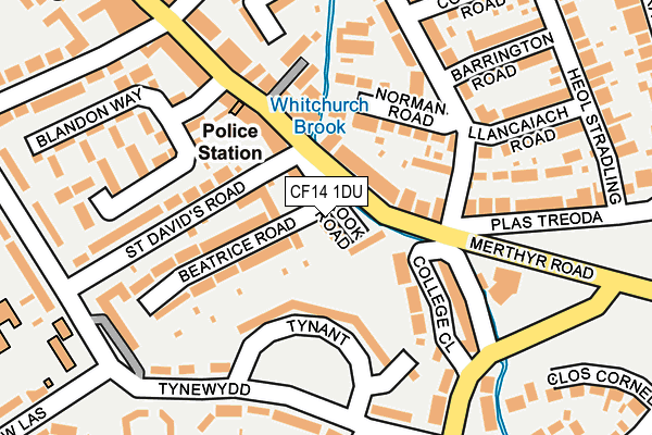 CF14 1DU map - OS OpenMap – Local (Ordnance Survey)