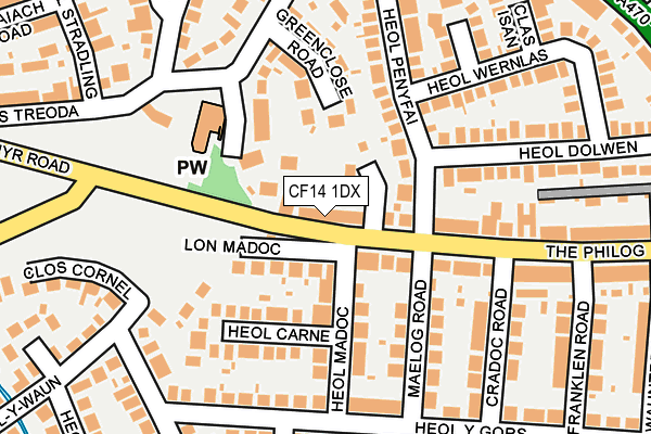 CF14 1DX map - OS OpenMap – Local (Ordnance Survey)