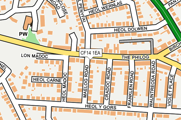 CF14 1EA map - OS OpenMap – Local (Ordnance Survey)