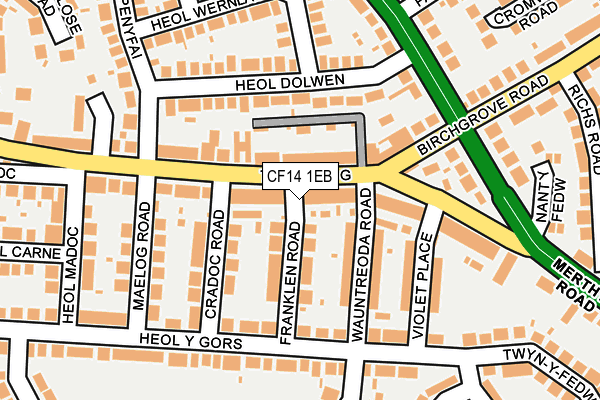 CF14 1EB map - OS OpenMap – Local (Ordnance Survey)