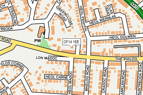 CF14 1EE map - OS OpenMap – Local (Ordnance Survey)