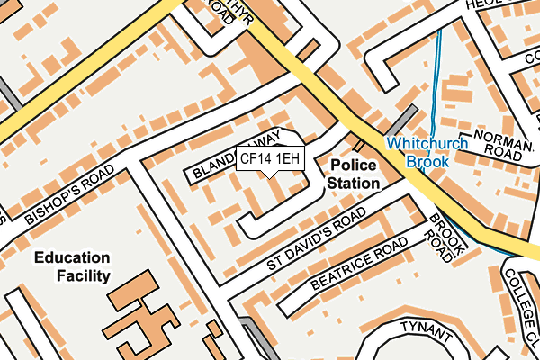 CF14 1EH map - OS OpenMap – Local (Ordnance Survey)