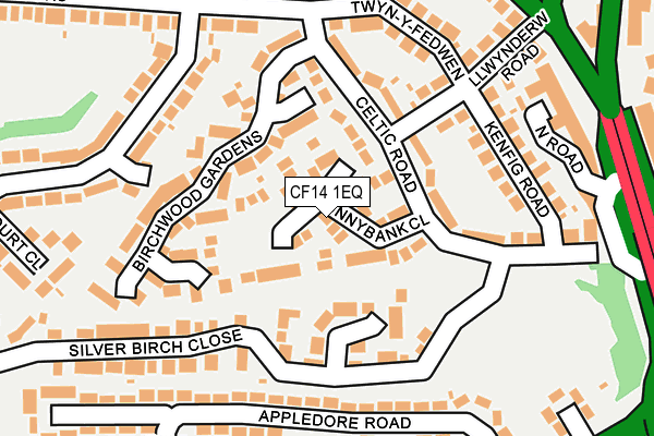 CF14 1EQ map - OS OpenMap – Local (Ordnance Survey)