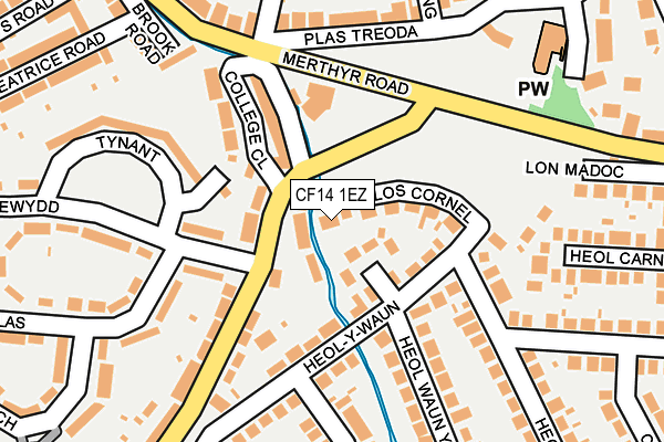 CF14 1EZ map - OS OpenMap – Local (Ordnance Survey)