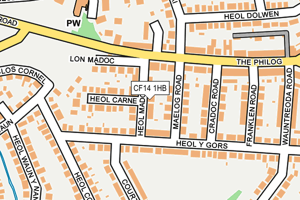 CF14 1HB map - OS OpenMap – Local (Ordnance Survey)
