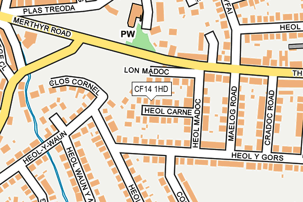 CF14 1HD map - OS OpenMap – Local (Ordnance Survey)