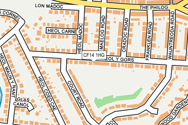 CF14 1HG map - OS OpenMap – Local (Ordnance Survey)