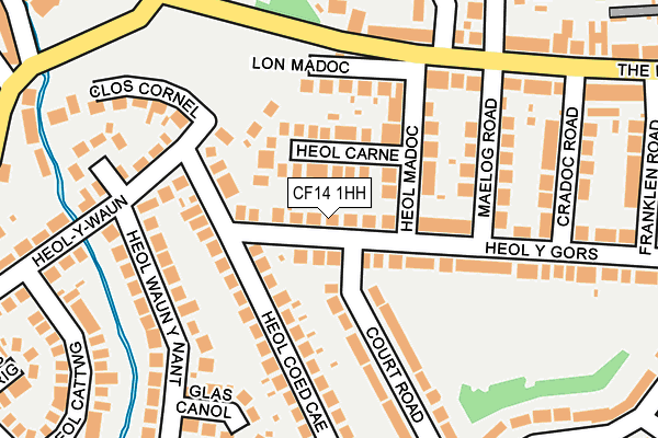 CF14 1HH map - OS OpenMap – Local (Ordnance Survey)