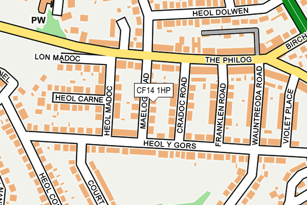 CF14 1HP map - OS OpenMap – Local (Ordnance Survey)