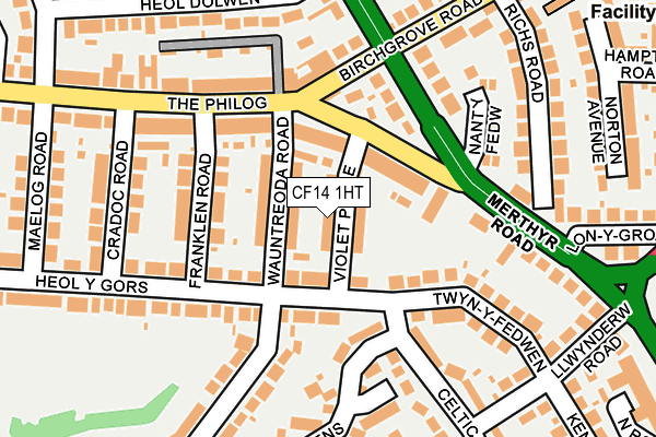 CF14 1HT map - OS OpenMap – Local (Ordnance Survey)