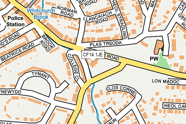 CF14 1JE map - OS OpenMap – Local (Ordnance Survey)