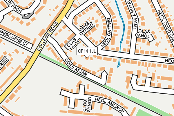 CF14 1JL map - OS OpenMap – Local (Ordnance Survey)