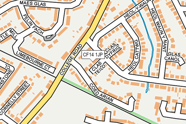 CF14 1JP map - OS OpenMap – Local (Ordnance Survey)