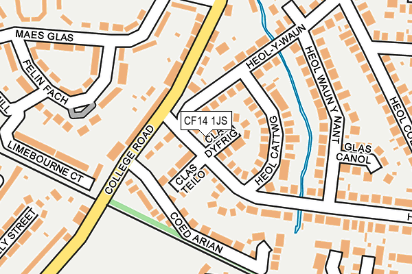 CF14 1JS map - OS OpenMap – Local (Ordnance Survey)