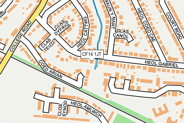 CF14 1JT map - OS OpenMap – Local (Ordnance Survey)