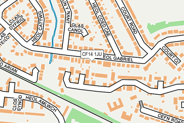 CF14 1JU map - OS OpenMap – Local (Ordnance Survey)