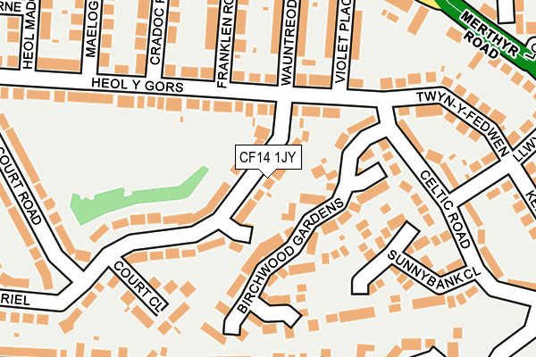 CF14 1JY map - OS OpenMap – Local (Ordnance Survey)