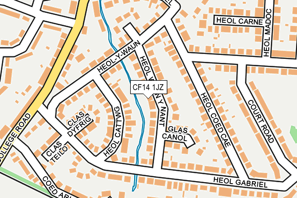 CF14 1JZ map - OS OpenMap – Local (Ordnance Survey)