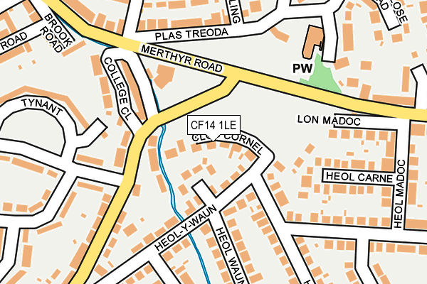 CF14 1LE map - OS OpenMap – Local (Ordnance Survey)