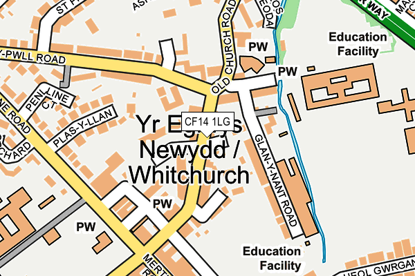 CF14 1LG map - OS OpenMap – Local (Ordnance Survey)