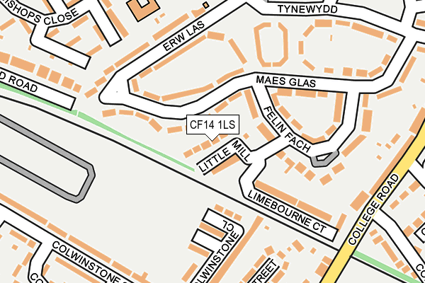 CF14 1LS map - OS OpenMap – Local (Ordnance Survey)