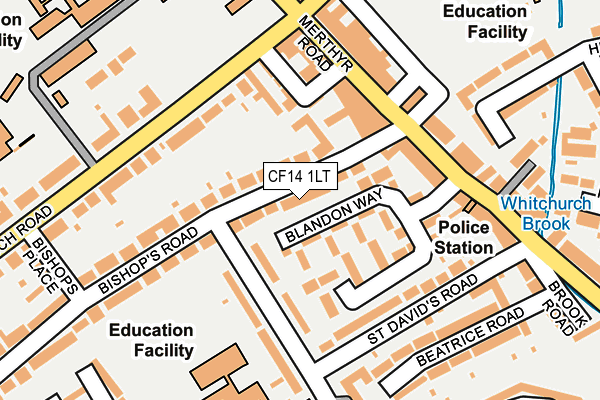 CF14 1LT map - OS OpenMap – Local (Ordnance Survey)