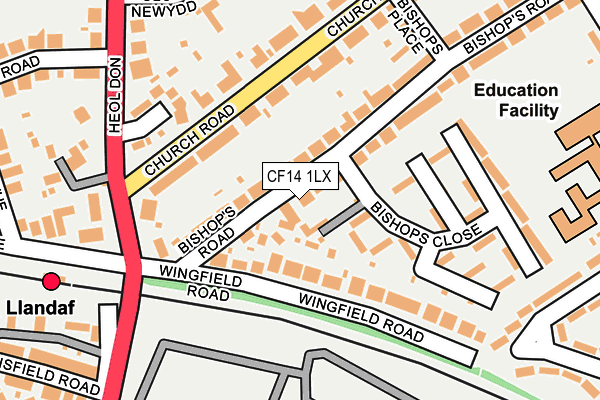 CF14 1LX map - OS OpenMap – Local (Ordnance Survey)