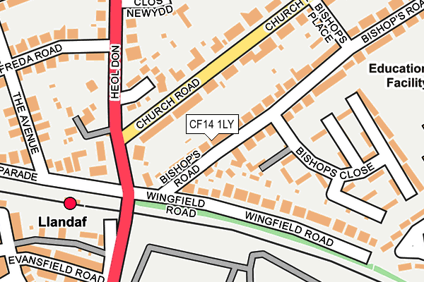 CF14 1LY map - OS OpenMap – Local (Ordnance Survey)