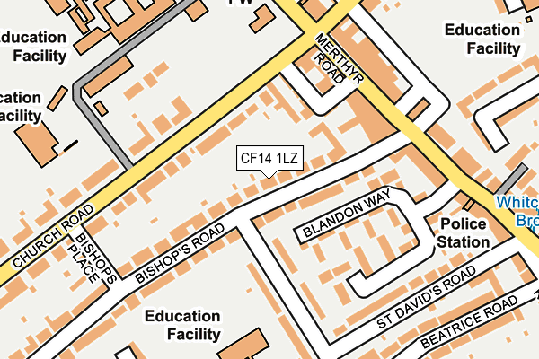 CF14 1LZ map - OS OpenMap – Local (Ordnance Survey)