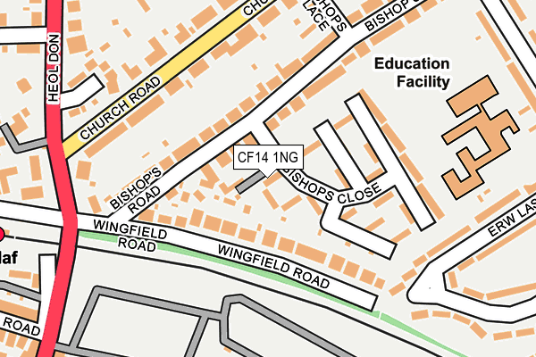 CF14 1NG map - OS OpenMap – Local (Ordnance Survey)