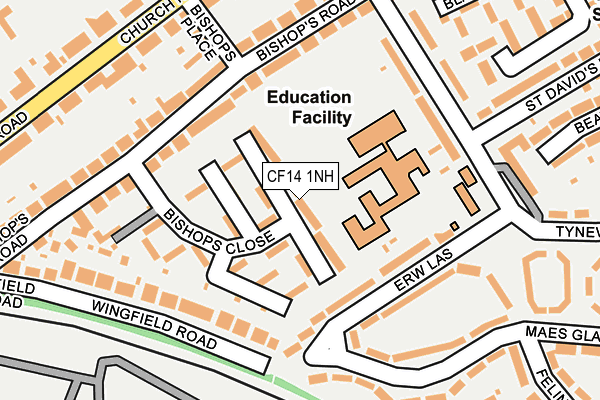 CF14 1NH map - OS OpenMap – Local (Ordnance Survey)