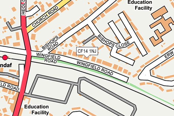 CF14 1NJ map - OS OpenMap – Local (Ordnance Survey)