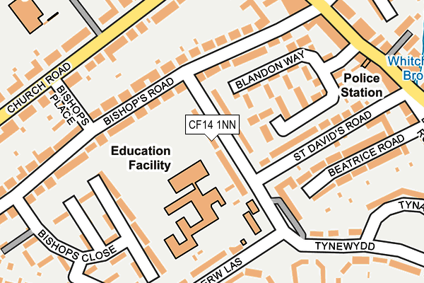 CF14 1NN map - OS OpenMap – Local (Ordnance Survey)