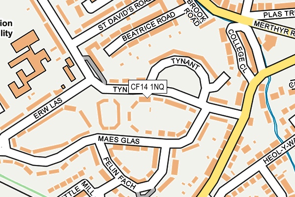 CF14 1NQ map - OS OpenMap – Local (Ordnance Survey)