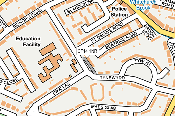 CF14 1NR map - OS OpenMap – Local (Ordnance Survey)