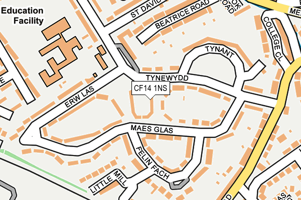 CF14 1NS map - OS OpenMap – Local (Ordnance Survey)