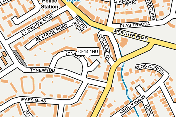 CF14 1NU map - OS OpenMap – Local (Ordnance Survey)