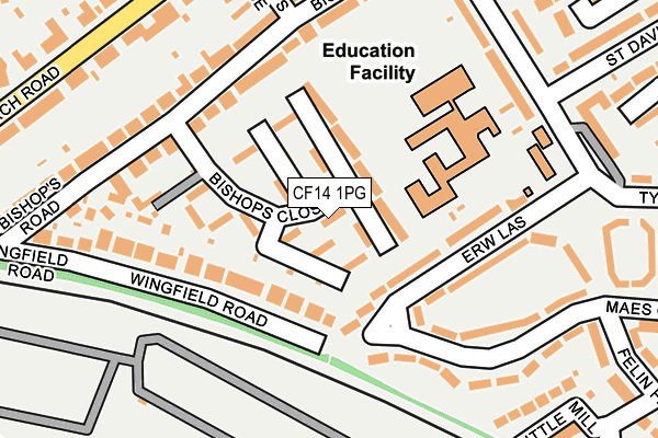 CF14 1PG map - OS OpenMap – Local (Ordnance Survey)