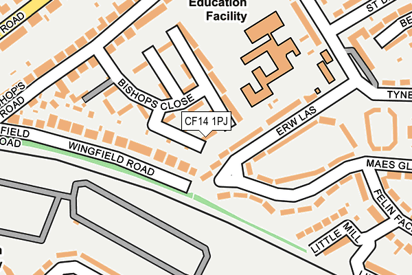 CF14 1PJ map - OS OpenMap – Local (Ordnance Survey)