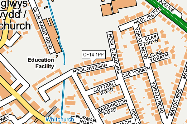 CF14 1PP map - OS OpenMap – Local (Ordnance Survey)