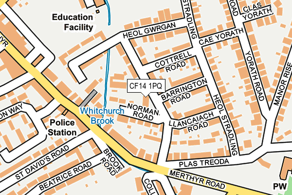 CF14 1PQ map - OS OpenMap – Local (Ordnance Survey)