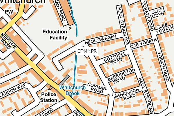 CF14 1PR map - OS OpenMap – Local (Ordnance Survey)