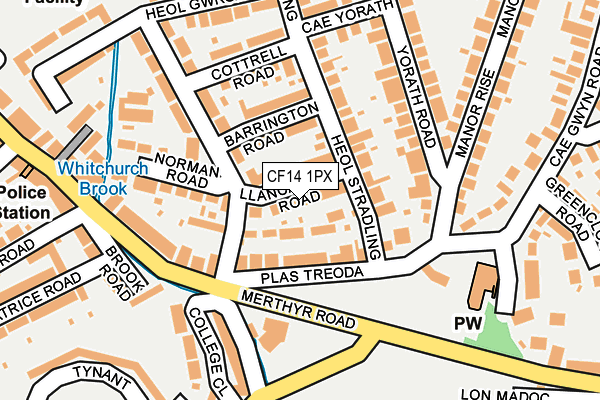 CF14 1PX map - OS OpenMap – Local (Ordnance Survey)