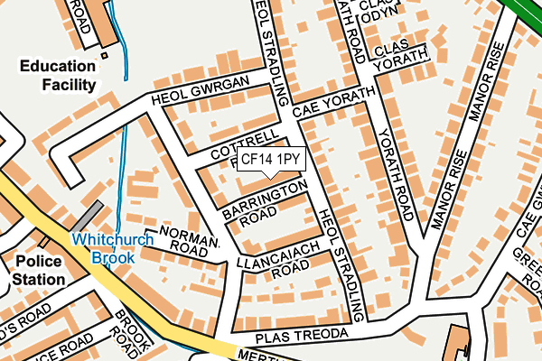 CF14 1PY map - OS OpenMap – Local (Ordnance Survey)