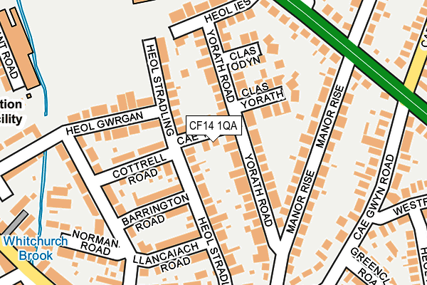 CF14 1QA map - OS OpenMap – Local (Ordnance Survey)