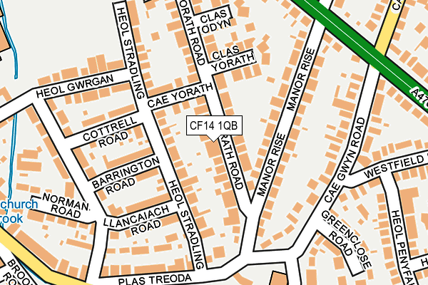 CF14 1QB map - OS OpenMap – Local (Ordnance Survey)