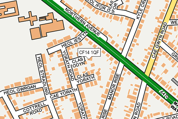 CF14 1QF map - OS OpenMap – Local (Ordnance Survey)