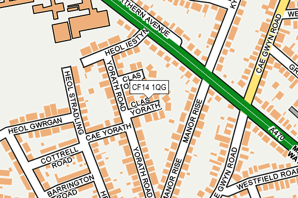 CF14 1QG map - OS OpenMap – Local (Ordnance Survey)