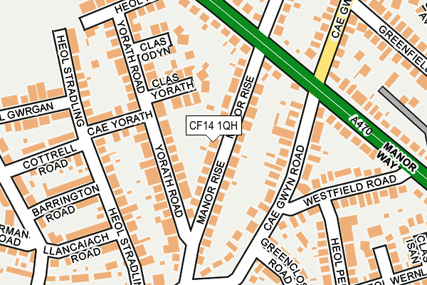 CF14 1QH map - OS OpenMap – Local (Ordnance Survey)