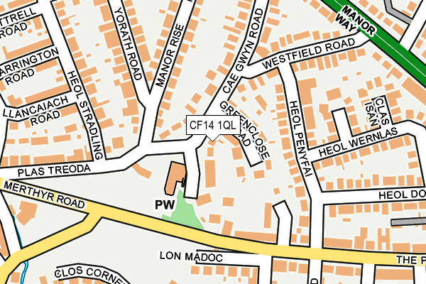 CF14 1QL map - OS OpenMap – Local (Ordnance Survey)